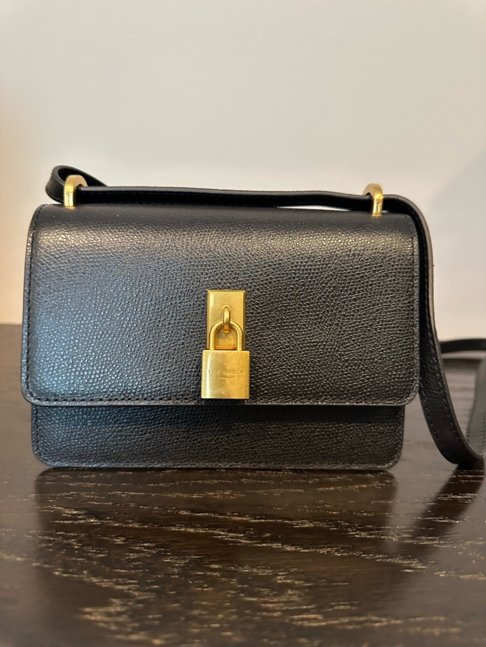 Ted Baker London Black Crossbody Bag with Gold Padlock